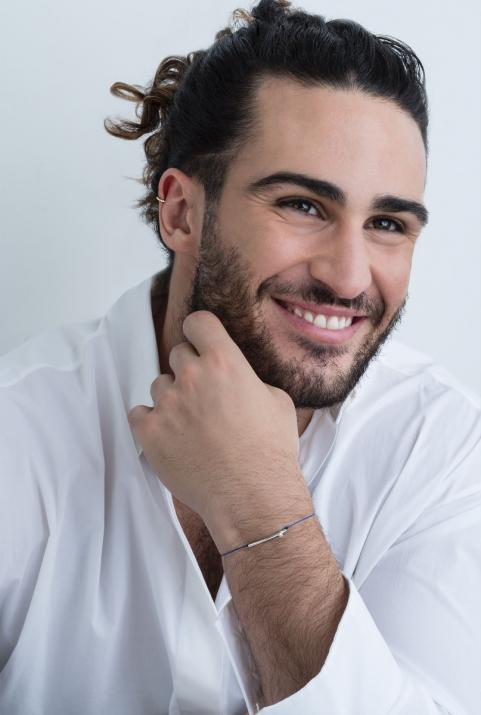 Bracelet homme fil tube or blanc avec diamant - Redline - 0++