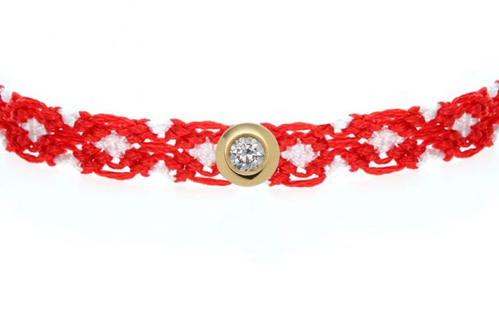 Bracelet Bresilién avec diamant 0.05 carat en serti clos or jaune - Redline - 0++
