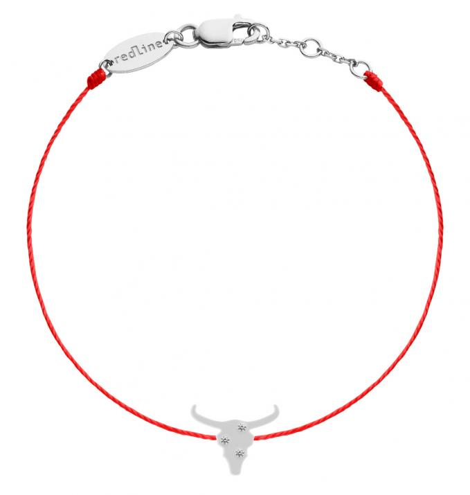 Bracelet fil Lucky Ox or blanc - Redline - 0++