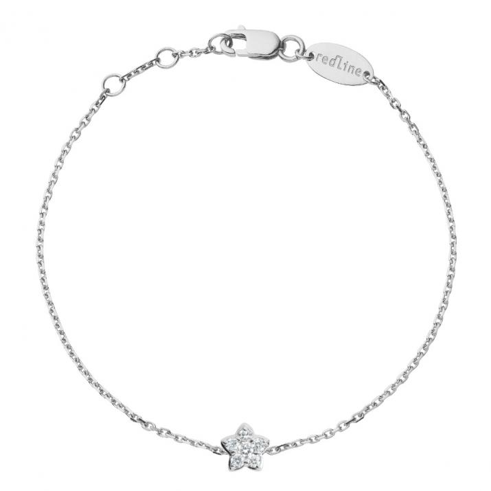 Bracelet chaîne avec diamants 0.05 carat serti griffe or blanc - Redline - 0++