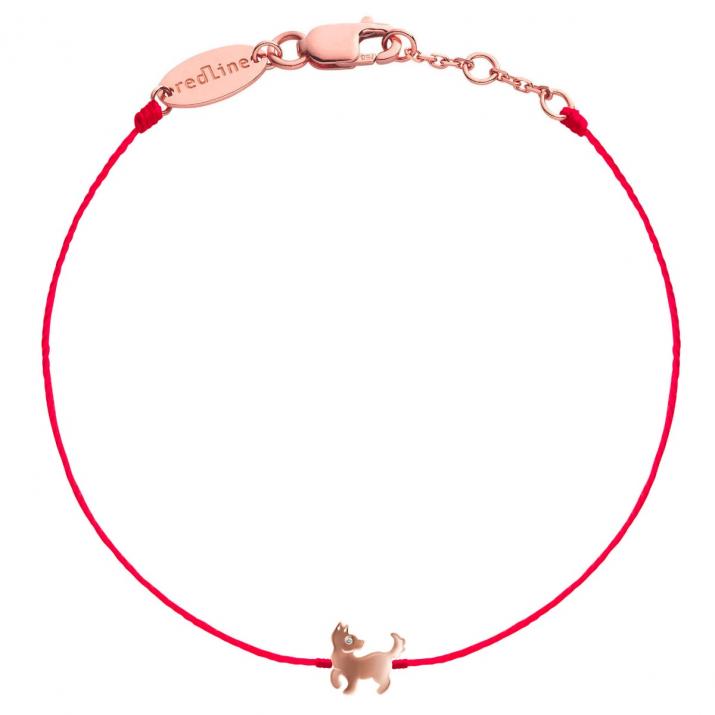 Bracelet Fil Femme avec 0.003ct Diamant Rond en Or Rose - Redline