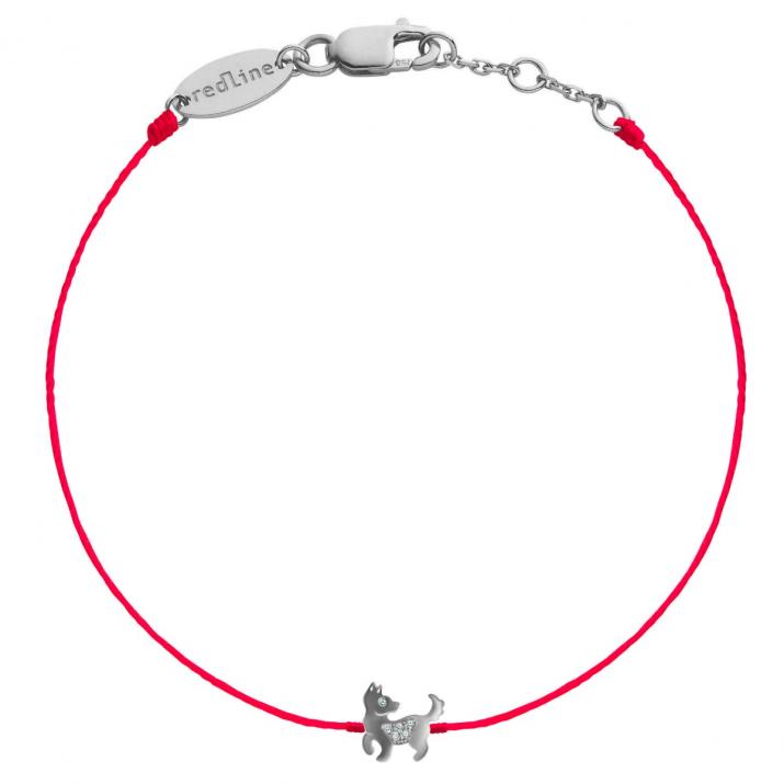 Bracelet Fil Femme Avec 0.02 Diamant en Or Blanc Pavé - Redline - 0++