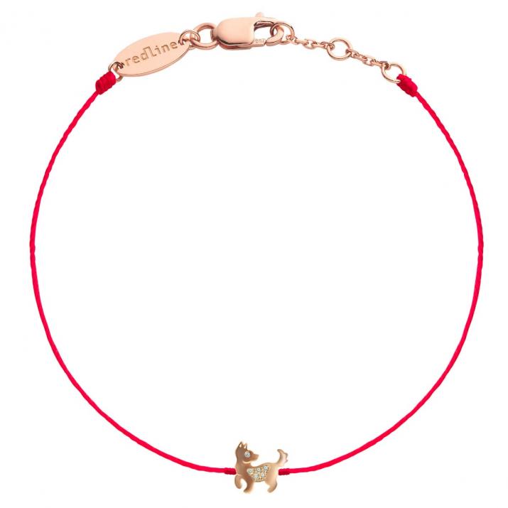 Bracelet Fil Femme Avec 0.02 Diamant en Or Jaune Pavé - Redline