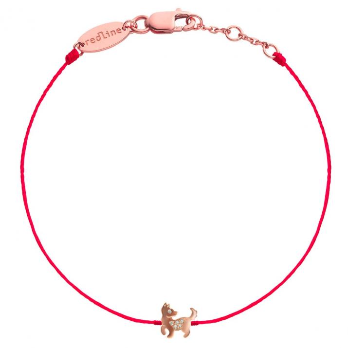 Bracelet Fil Femme Avec 0.02 Diamant en Or Rose Pavé - Redline