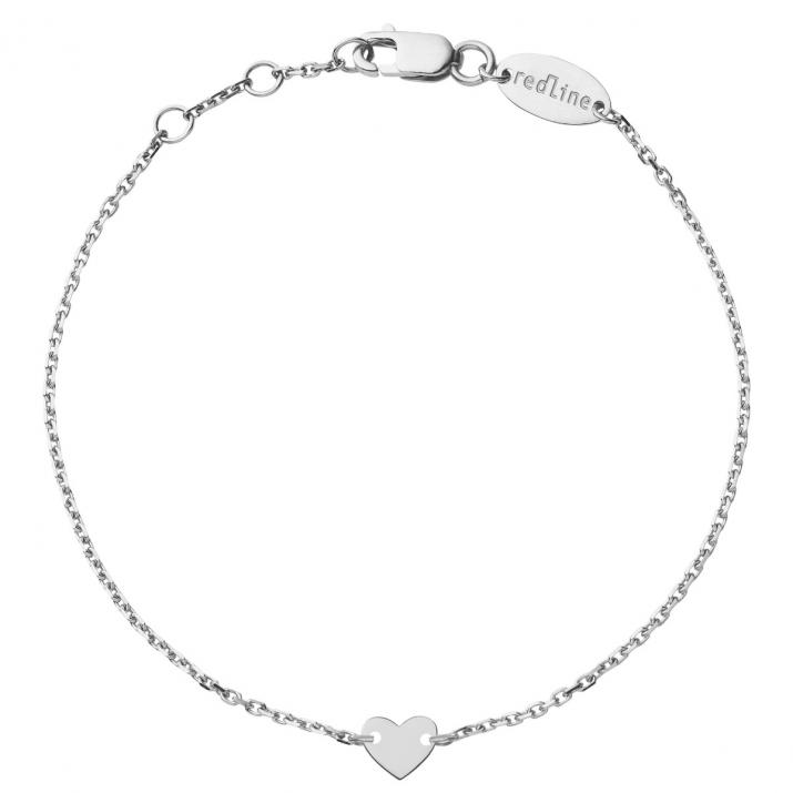 Bracelet Chaîne Femme Coeur en Or Blanc  - Redline
