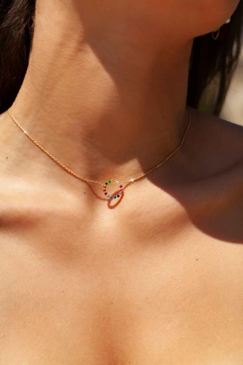 Collier Aurelange Rainbow Saphirs Chaine Or Jaune - Redline - 0++