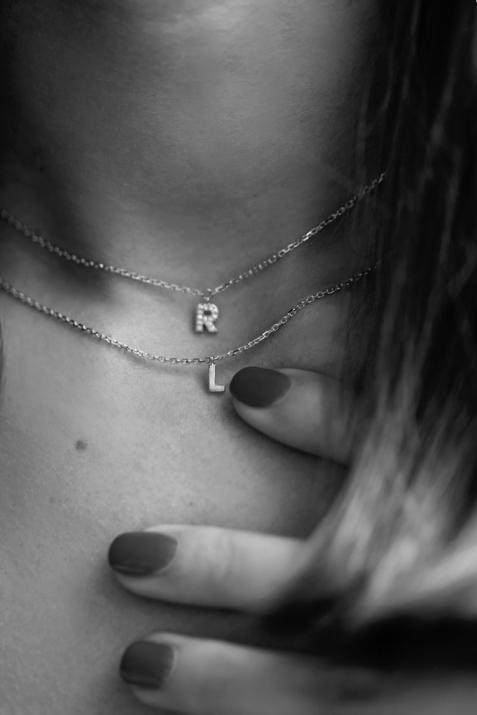 Collier chaîne Alphabet or blanc - Redline - 0++