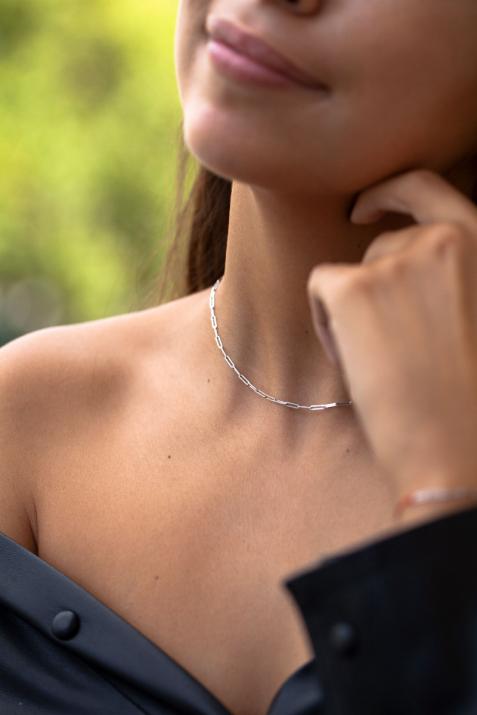 Collier chaîne My Way en or blanc - Redline - 0++