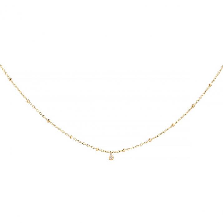 Collier chaîne boule avec diamant or jaune - Redline - 0++