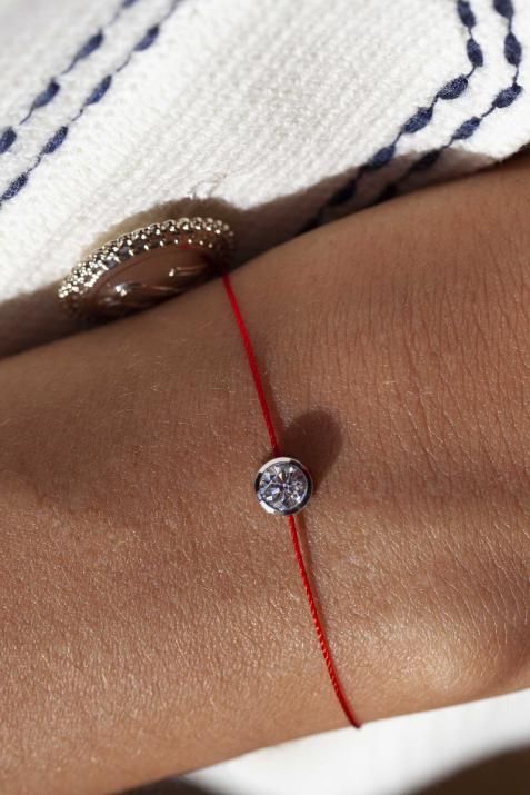 Bracelet fil avec diamant 0.50 carat serti clos or blanc - Redline - 0++