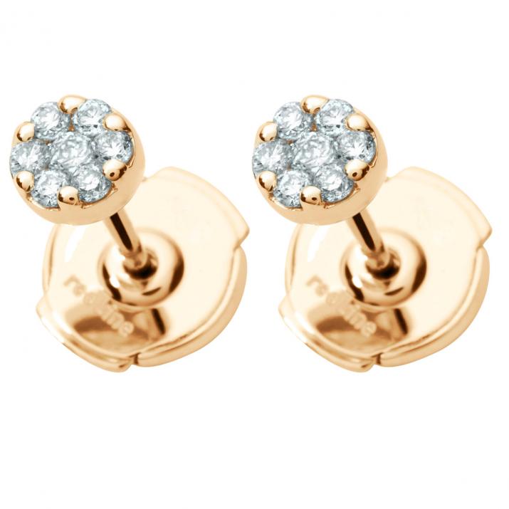 Boucles d'oreilles So illusion avec diamant 0.20ct or rose - Redline