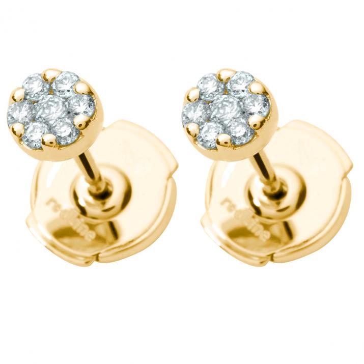 Boucles d'oreilles So illusion avec diamant 0.20ct or jaune - Redline