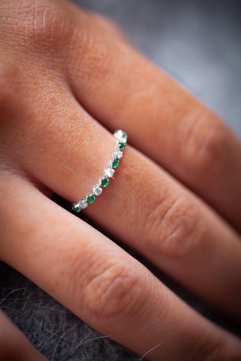 Bague Marilyn Emeraude Or Blanc - Redline - 0++