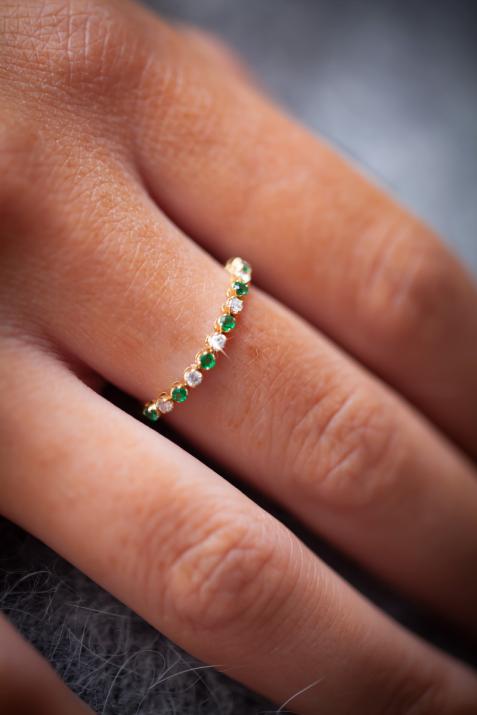 Bague Marilyn Emeraude Or Jaune - Redline - 0++