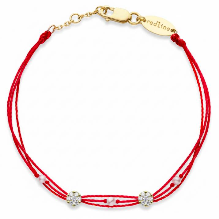 Bracelet 3 fils avec diamant 0.05 ct serti invisible or jaune - Redline