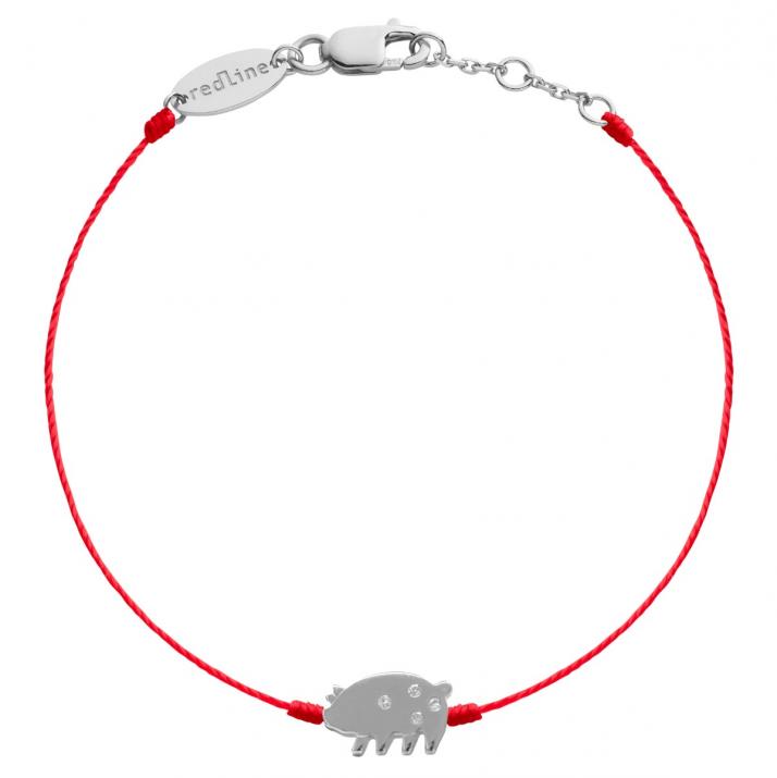 Bracelet fil cochon or blanc - Redline - 0++