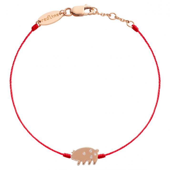 Bracelet fil cochon or rose - Redline - 0++