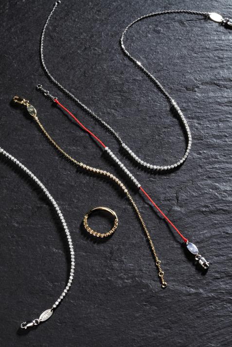 Chain Bracelet Marilyn Saphirs Roses White Gold RedLine Jewelry - Redline - 0++