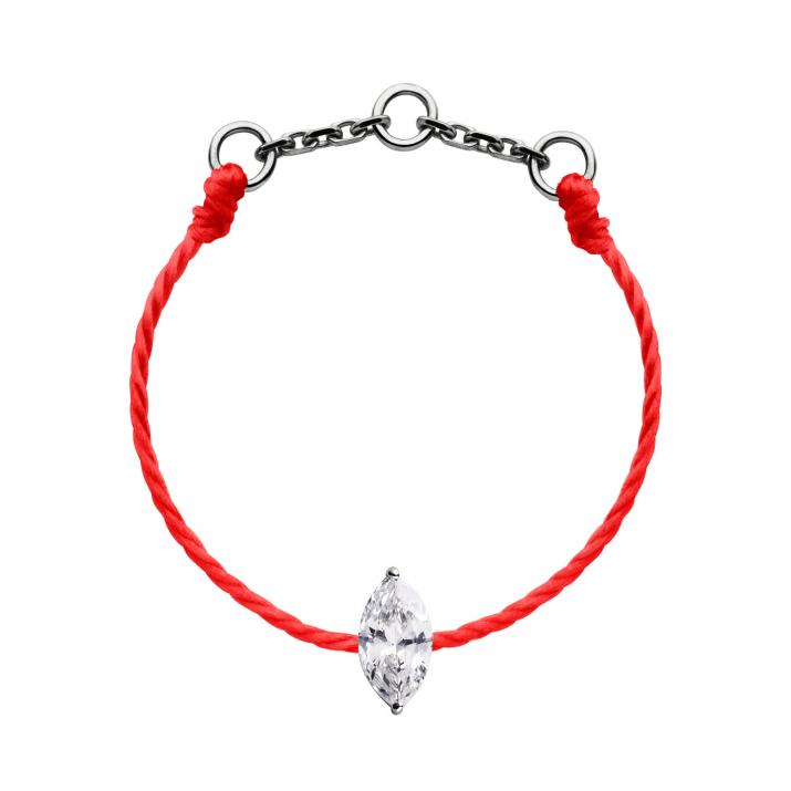 Bague fil avec diamant marquise 0.10 carat en serti griffe or noir - Redline - 0++