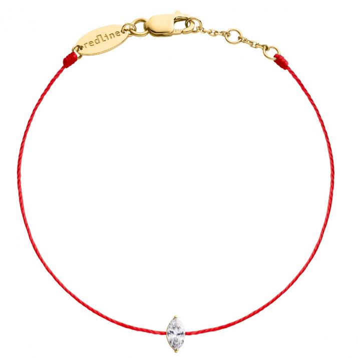 Bracelet fil avec diamant marquise 0.10 carat en serti griffe or jaune - Redline - 0++
