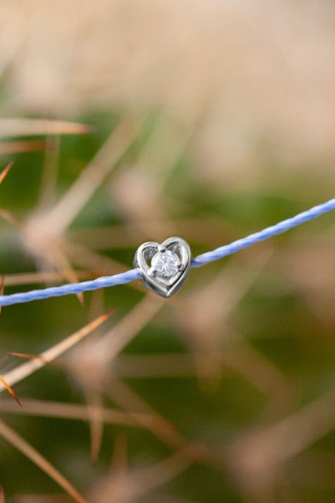 Meghan bracelet cœur en or blanc avec fil et diamant 0.02 carat - Redline - 0++