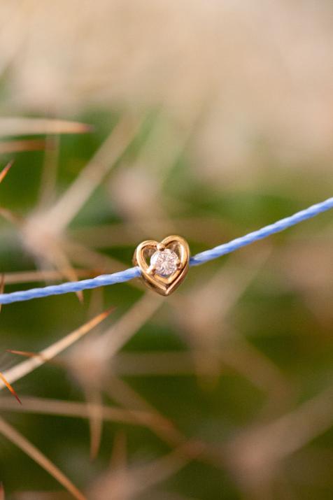 Meghan bracelet cœur en or jaune avec fil et diamant 0.02 carat - Redline - 0++