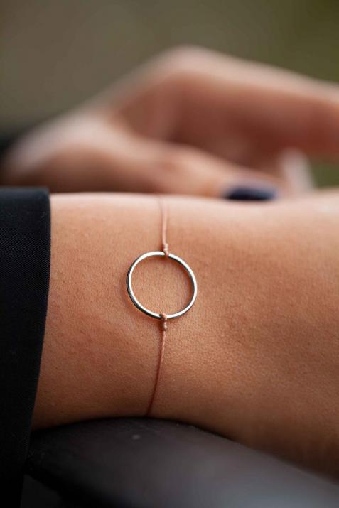 Bracelet fil petit cercle or noir - Redline - 0++