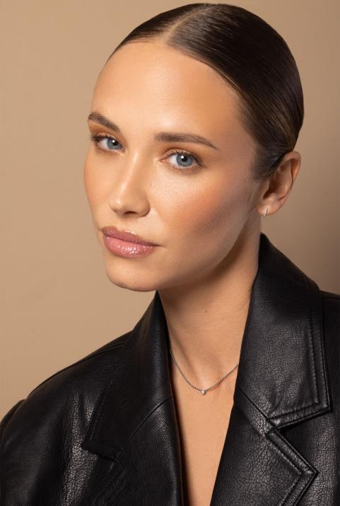 Collier chaîne avec diamant 0.05 carat en serti invisible or noir - Redline - 0++