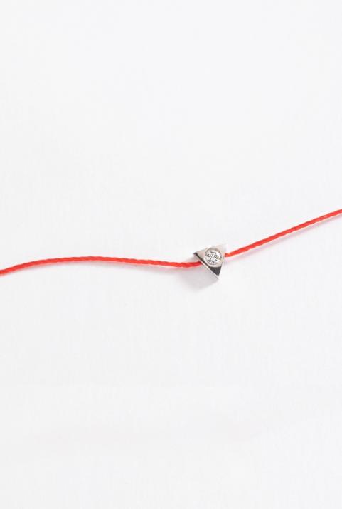 Bracelet fil triangle avec diamant 0.05 carat en argent 925 - Redline - 0++