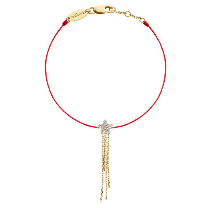 Bracelet fil étoile frange or jaune avec diamants - Redline