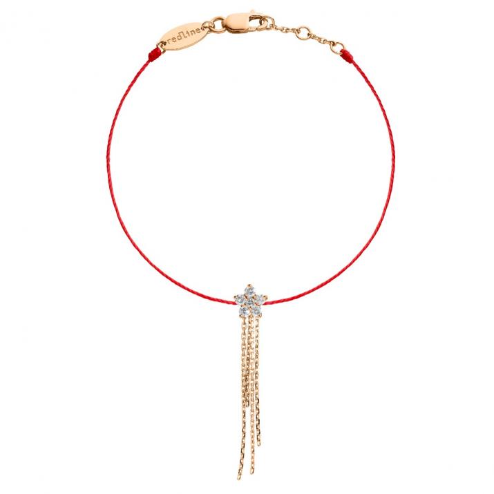 Bracelet fil étoile frange or rose avec diamants - Redline
