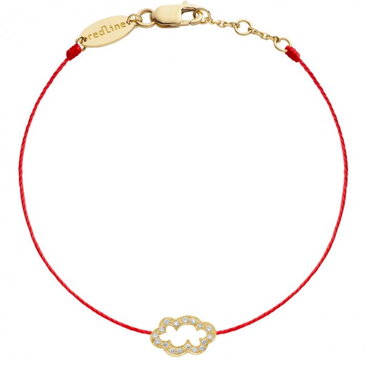 Bracelet fil nuage or jaune pavé diamants - Redline - 0++