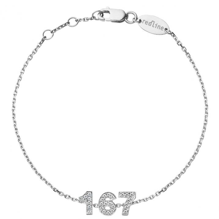 Bracelet My Number Diamants Chaine Or Blanc - Redline - 0++
