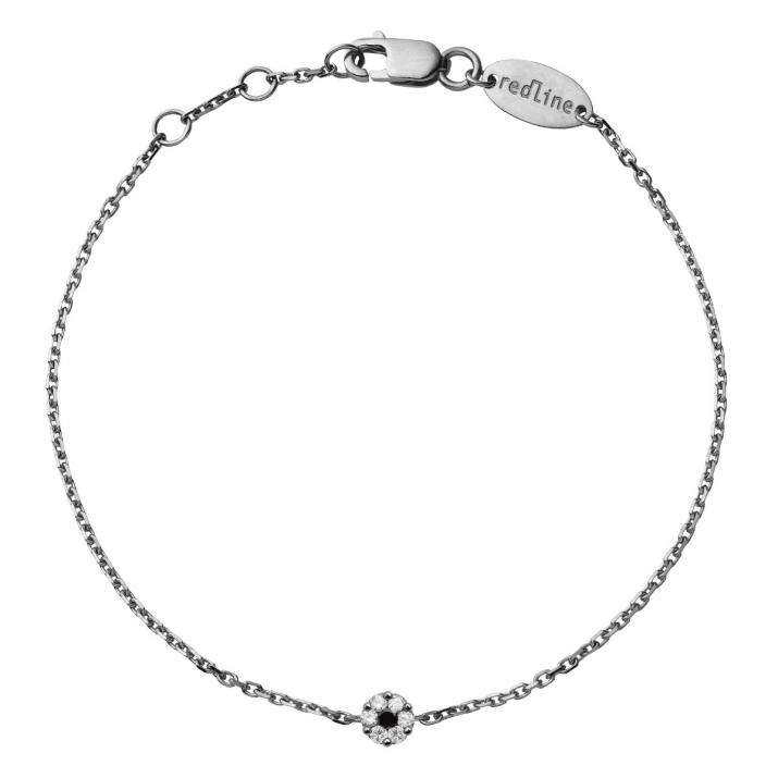 Bracelet chaîne avec diamants noirs et diamant blanc or noir - Redline