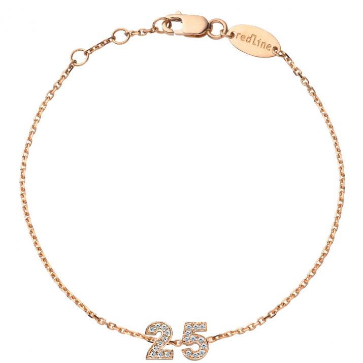 Bracelet My Number Diamants Chaine Or Rose - Redline - 0++