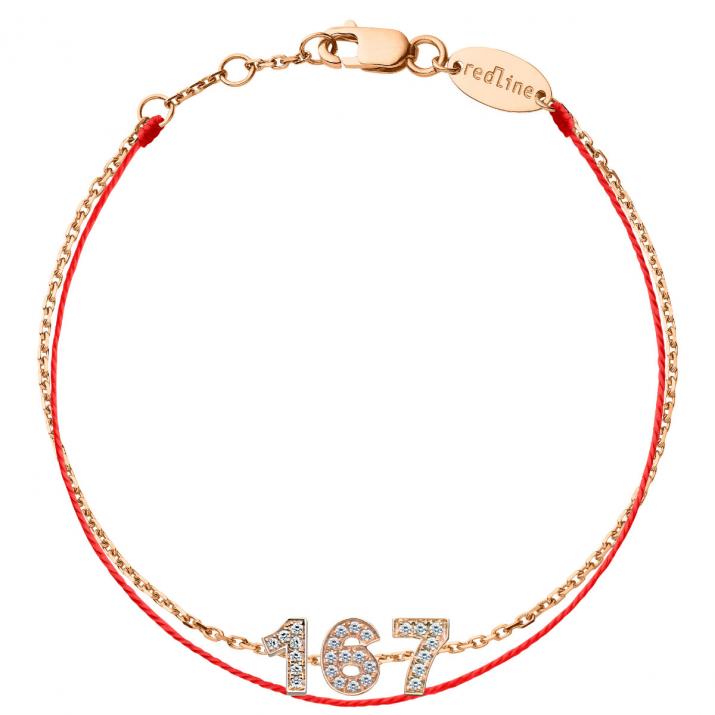 Bracelet My Number Diamants Duo Fil Or Rose - Redline - 0++