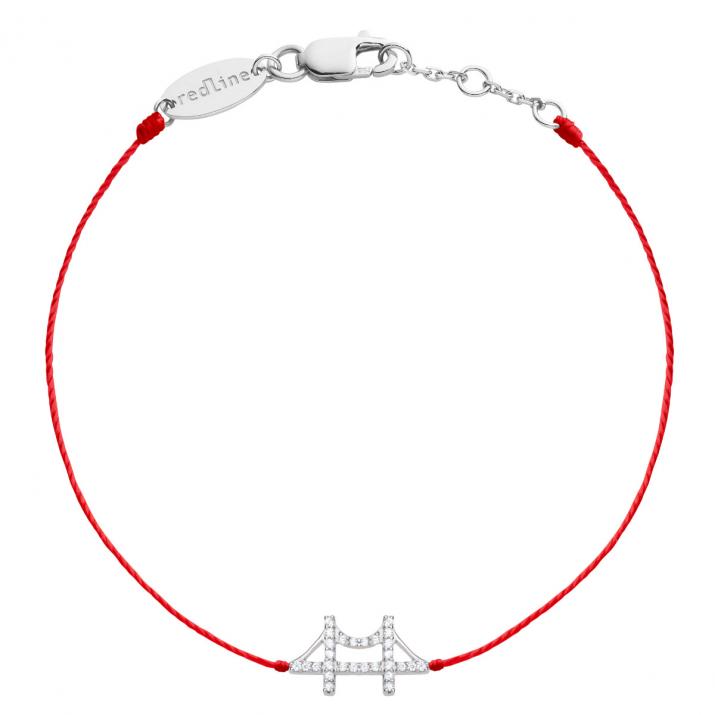 Bracelet fil Golden Gate or blanc et diamant - Redline