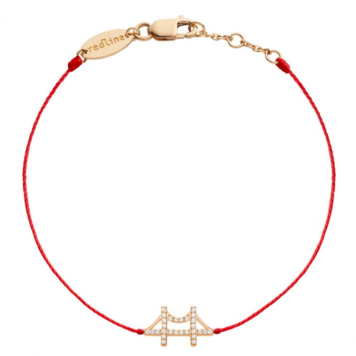 Bracelet fil Golden Gate or rose et diamant - Redline