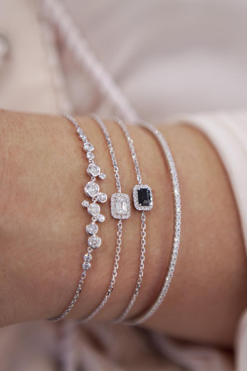 Redline Bijoux Promesse Onyx Bracelet Chaîne Femme avec 0.05ct