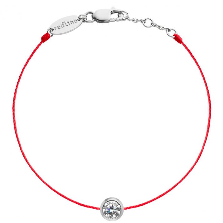 Bracelet fil avec diamant 0.40 carat serti clos or blanc - Redline - 0++