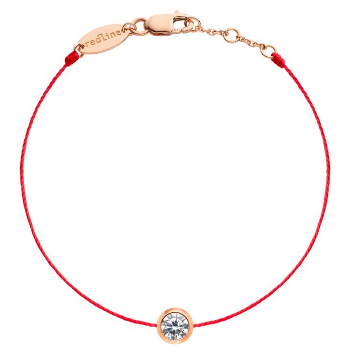 Bracelet fil avec diamant 0.40 carat serti clos or rose - Redline - 0++