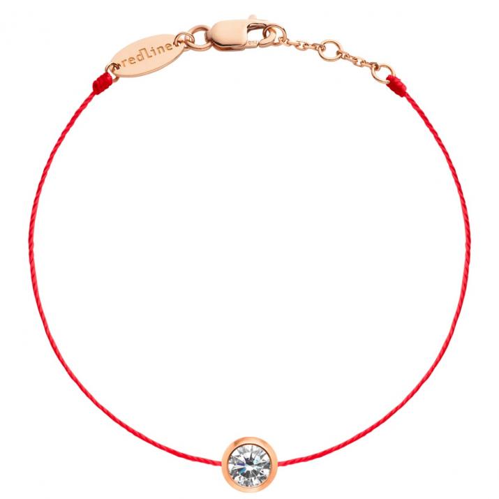 Bracelet fil avec diamant 0.50 carat serti clos or rose - Redline - 0++