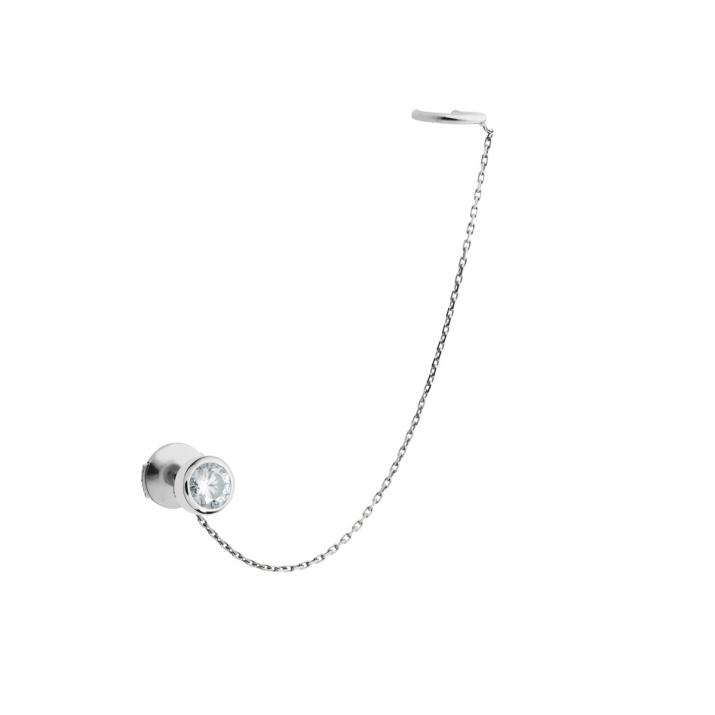 Boucle d'oreille faux piercing diamant or blanc - Redline - 0++