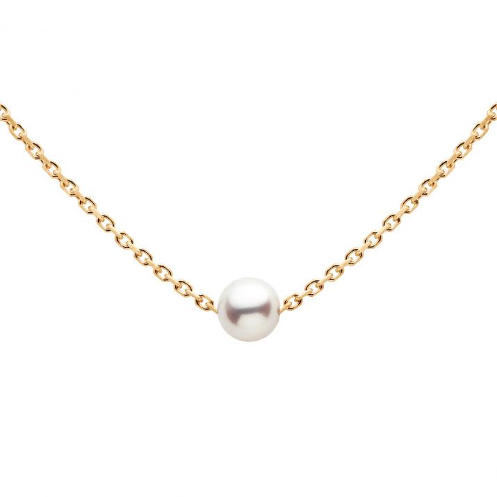 Collier chaîne avec perle d'Akoya fermoir en or rose - Redline - 0++