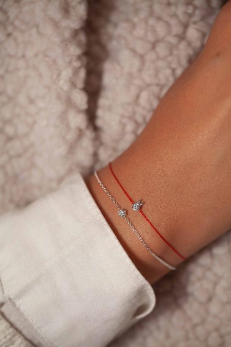 Bracelet Lapin sur fil avec diamant 0.05ct or blanc - Redline - 0++