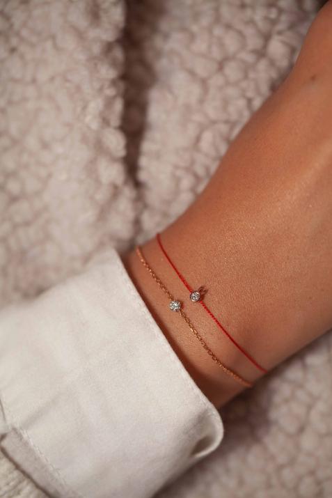 Bracelet Lapin sur fil avec diamant 0.05ct or rose - Redline - 0++