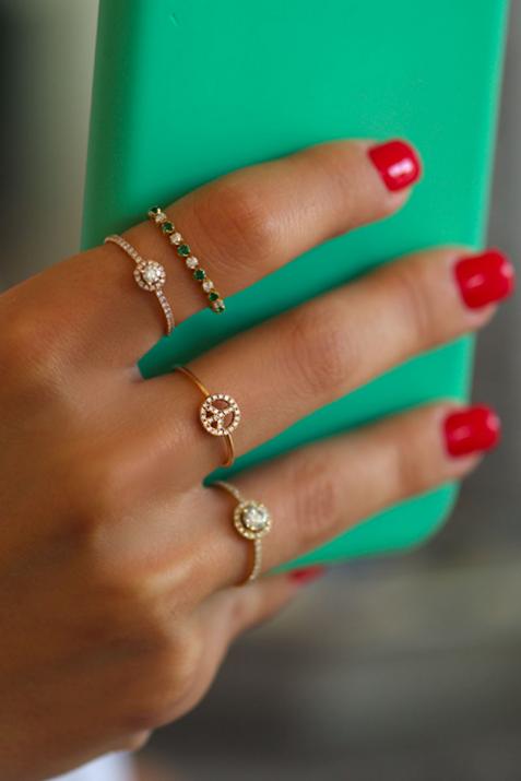 Bague jonc avec diamant 0.12 carat or rose - Redline - 0++