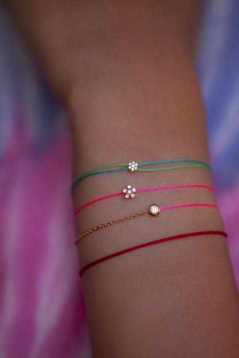Bracelet fil étoile or rose avec diamants - Redline - 0++