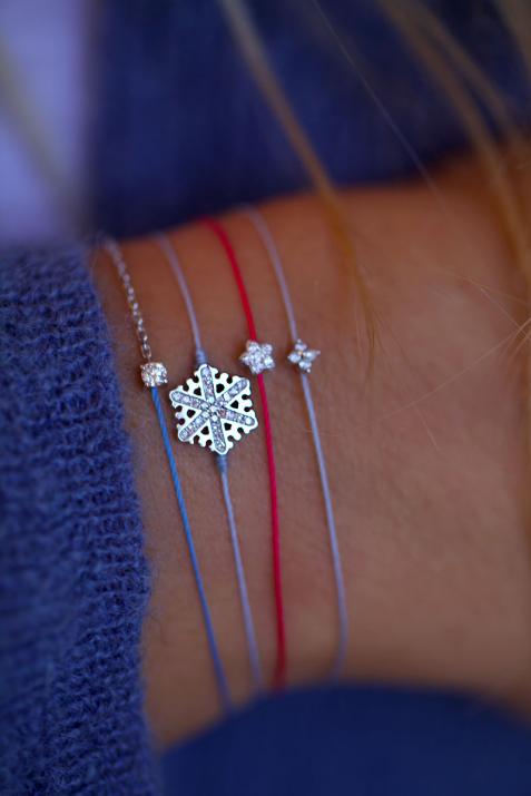 Bracelet fil flocon en diamants et or blanc - Redline - 0++