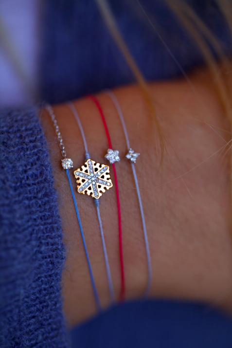 Bracelet fil flocon en diamants et or rose - Redline - 0++